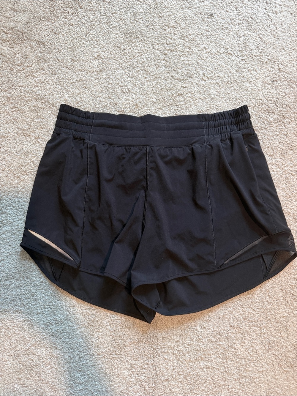 lululemon athletica Black Athletic Shorts with Mesh Trim